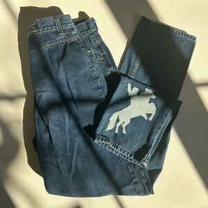 Rockies Vintage Jean Denim Cowgirl Horse Equestrian 80s Relaxed High Rise Unique